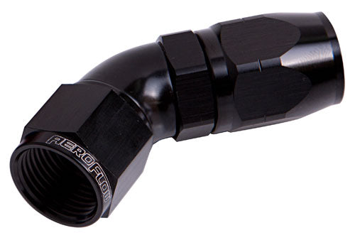 ALLOY 45 DEG HOSE END -4AN BLACK CUTTER STYLE FULL FLOW Default Title