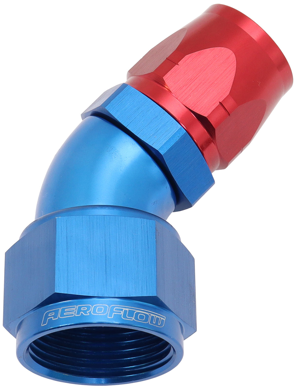 STEPPED 45 DEG HOSEEND -12 HOSTO -16AN REDUCER HOSE END BLUE