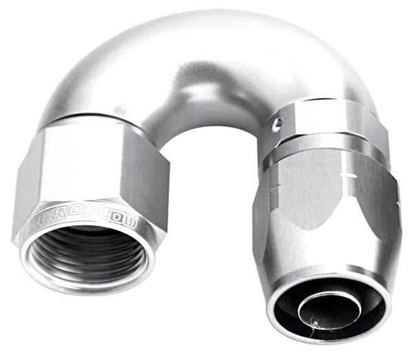 ALLOY 180 DEG HOSE END -10AN SILVER CUTTER STYLE FULL FLOW Default Title