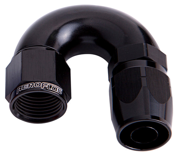 ALLOY 180 DEG HOSE END -12AN BLACK CUTTER STYLE FULL FLOW Default Title