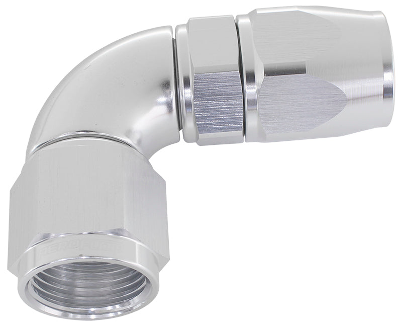 90 DEG -3AN FULL FLOW TEFLON HOSE END SILVER 1 PIECE FULLFL Default Title