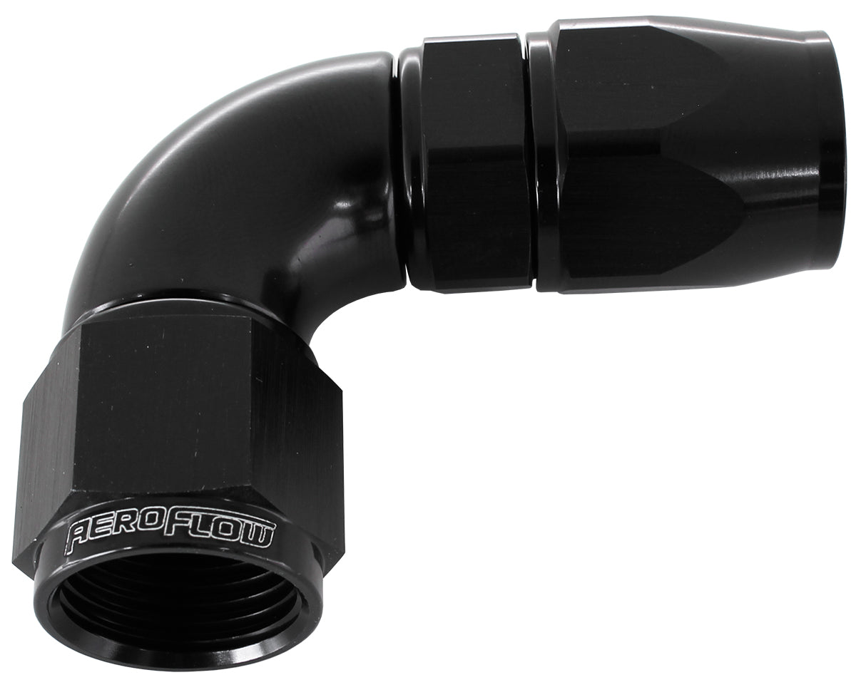 90 DEG -8AN FULL FLOW TEFLON HOSE END BLACK 1 PIECE 25pk Default Title