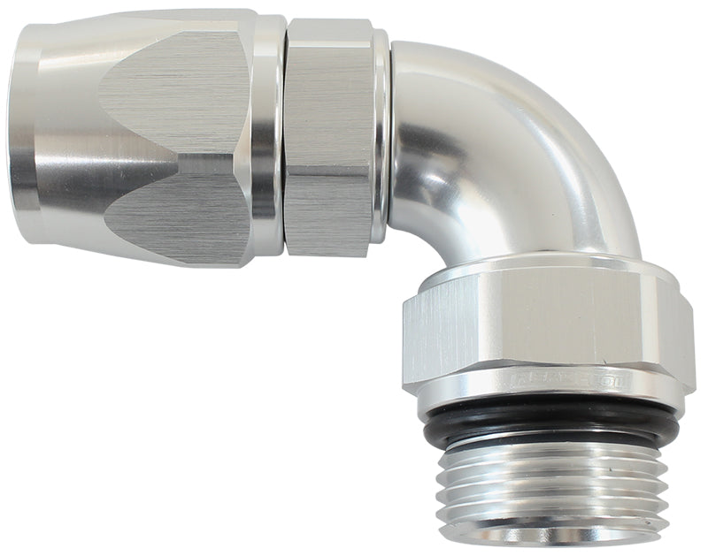 MALE END -10ORB to 10AN TEFLONFULL FLOW BILLET 90 DEG SILVER Default Title