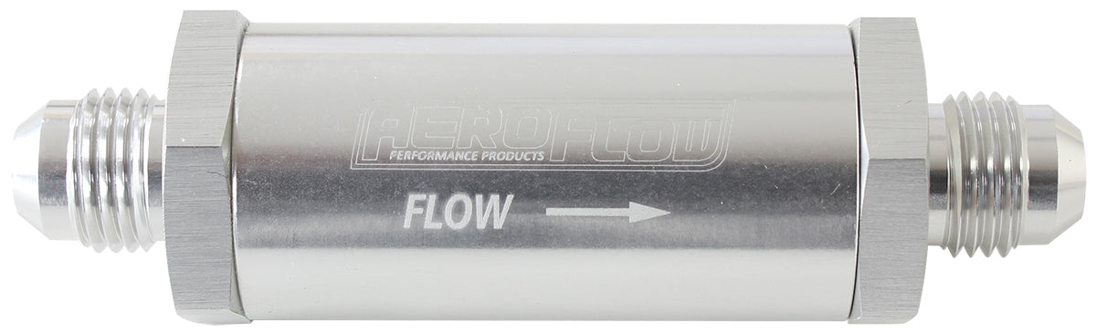 -6AN TURBO INLINE OIL FILTER SILVER 30 MICRON WASHABLE Default Title