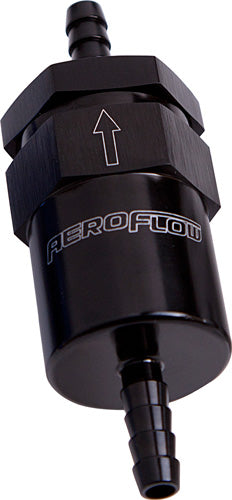 BILLET FUEL FILTER 5/16" BARB BLACK 30 MICRON BRONZE FILTER Default Title
