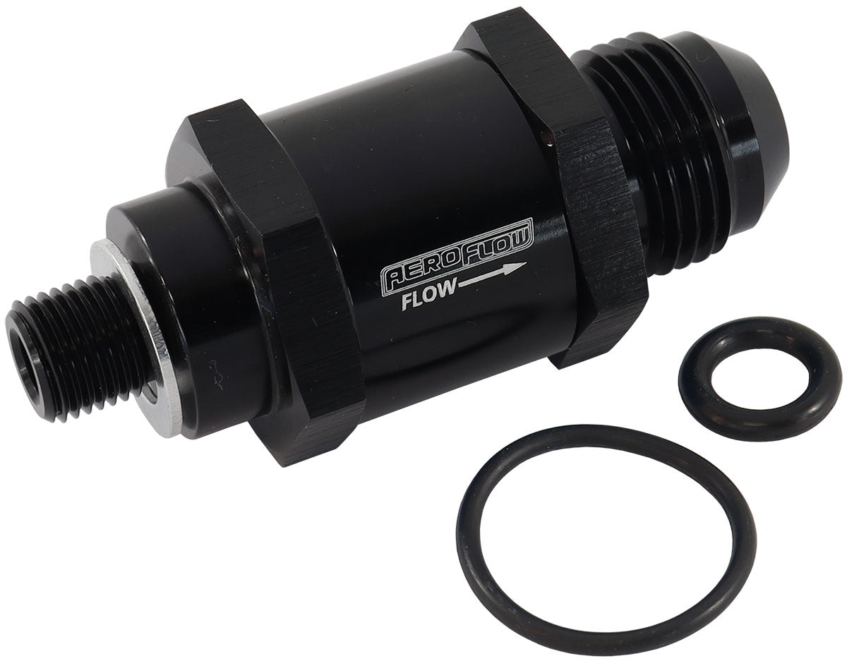 M10 X 1.0MM X -6AN CHECK VALVEBLACK MALE TO MALE BOSCH PUMP Default Title