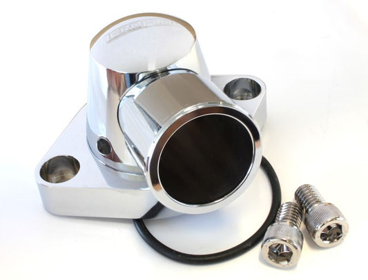 BILLET THERMOSTAT HOUSING     CHROME SWIVEL SBC BBC