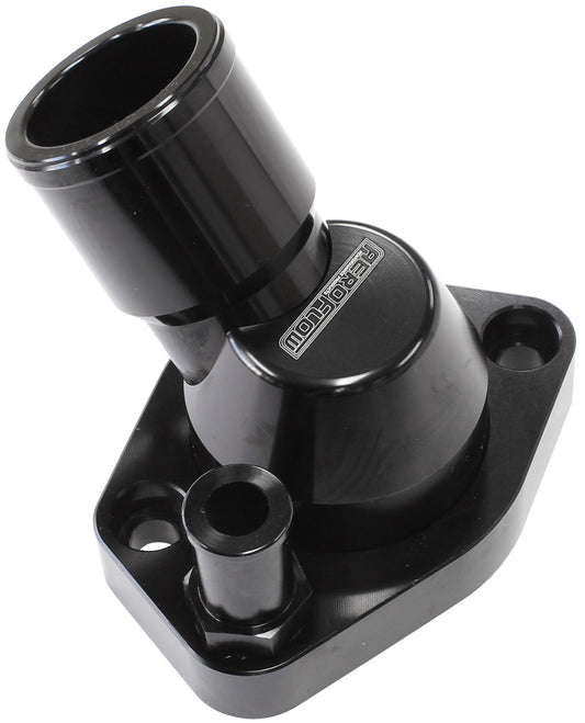FORD SB WINDSOR 45 DEG SWIVEL BLACK THERMOSTAT HOUSING      SBF Aeroflow - AF 64-2233BLK