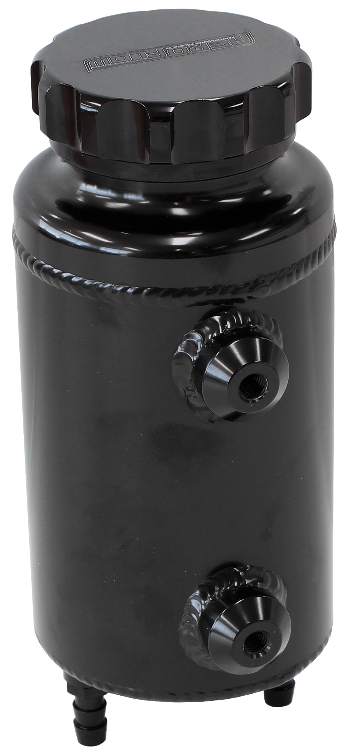 UNIVERSAL RADIATOR OVERFLOW TANK 8" X 3.5" -4 ORB BLACK Default Title