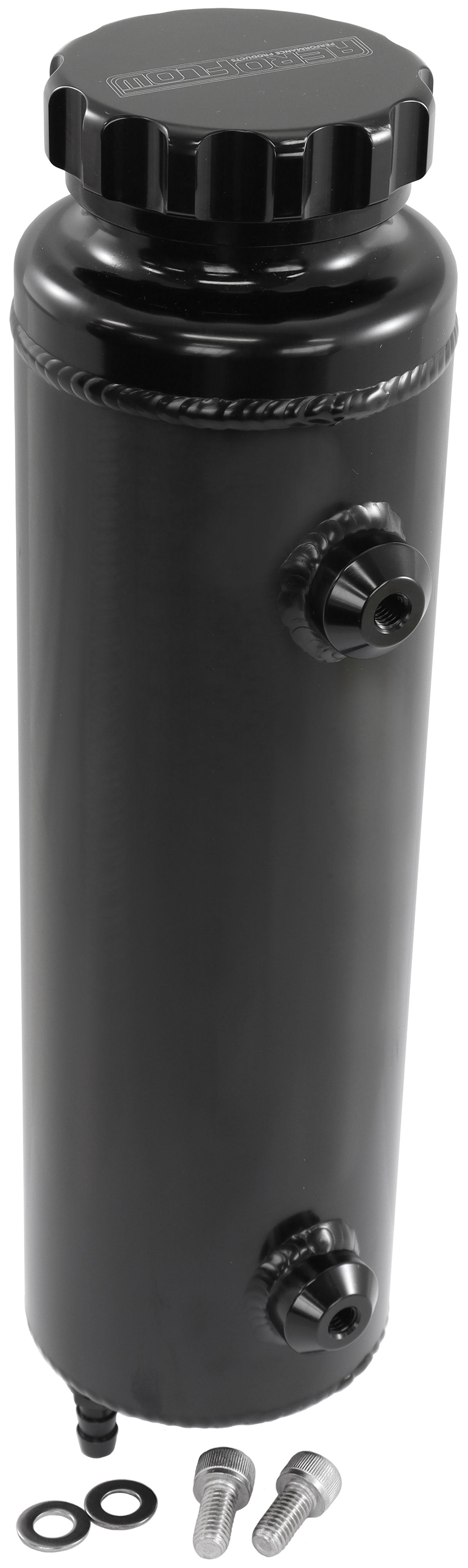 UNIVERSAL RADIATOR OVERFLOW TANK 12" x 3.5" -4ORB BLACK Default Title