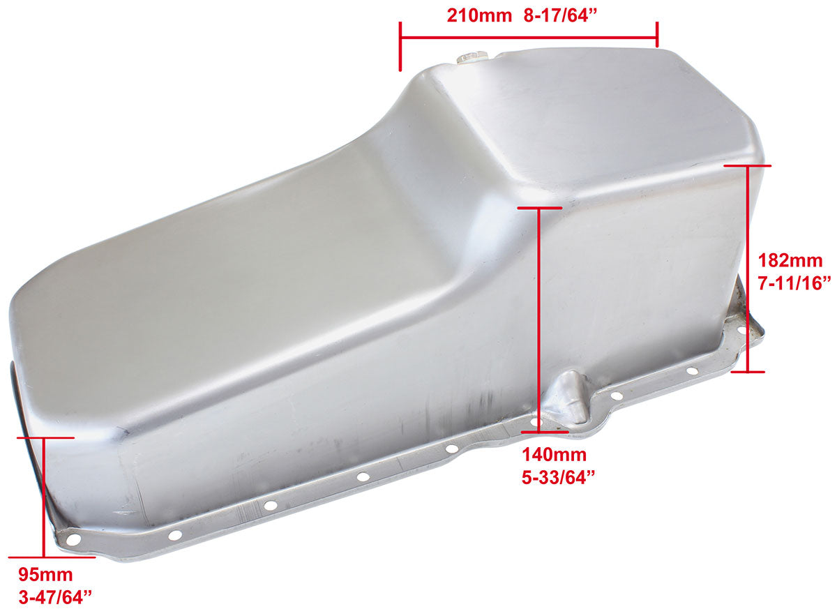 STOCK OIL PAN SBC LATE '86 ON RH/SIDE DIPSTICK RAW