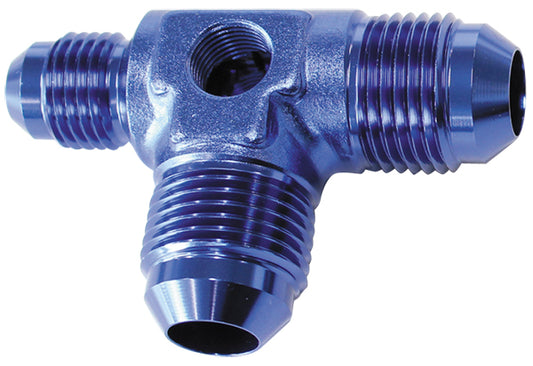 MALE FLARE TEE -8AN X 2 90 DEGAND 1 X -6AN 1/8 PORT 2 SIDES