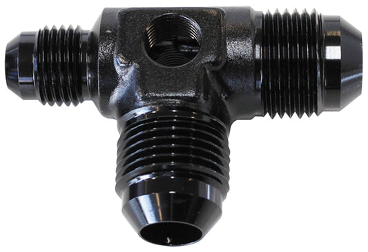 MALE FLARE TEE -8AN X 2 90 DEGAND 1 X -6AN 1/8 PORT 2 SIDES