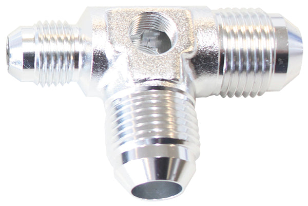 MALE FLARE TEE -8AN X 2 90 DEGAND 1 X -6AN 1/8 PORT 2 SIDES