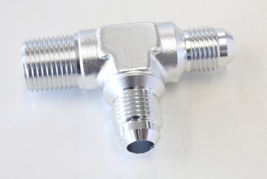 TEE -6AN WITH 3/8" NPT ON RUN SIILVER AN TEE WITH NPT ON RUN