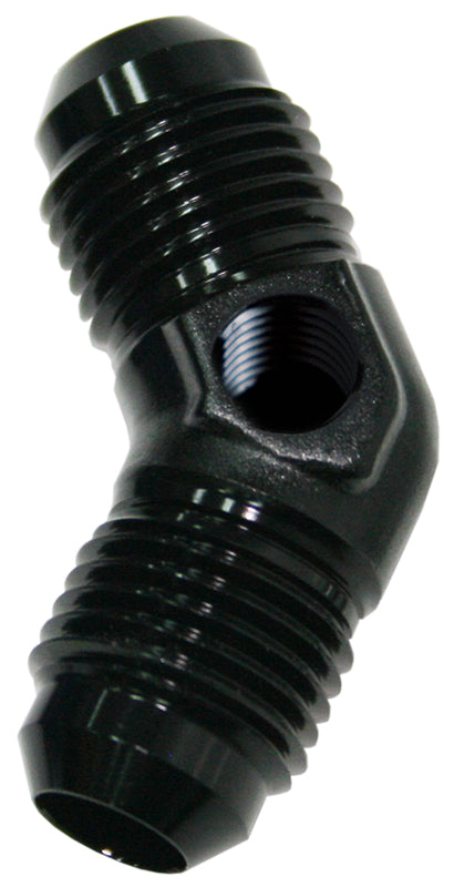 Male -6 45 Deg Union With 1/8"port Black