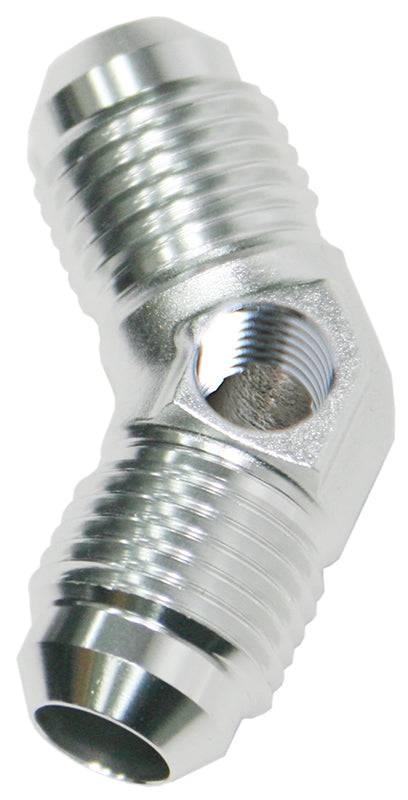 Male -6 45 Deg Union With 1/8"port Silver