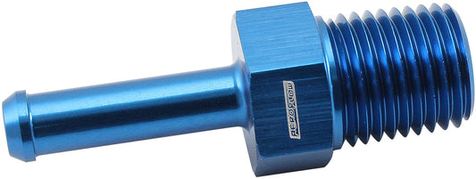 MALE 1/4" NPT TO 1/4" BARB    BLUE STRAIGHT MALE TO MALE