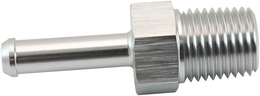 MALE 1/4" NPT TO 1/4" BARB    SILVER STRAIGHT MALE TO MALE