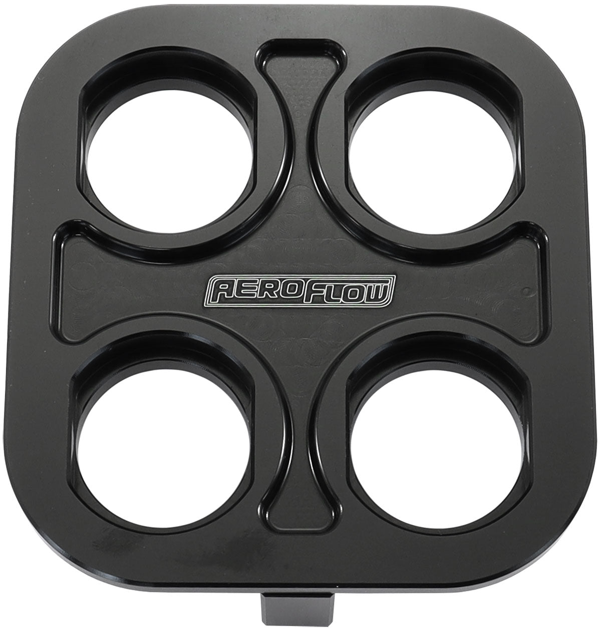 BILLET BULKHEAD PLATE 4 PORT SQUARE MODULAR UNIVERSAL BLACKAN AC Aeroflow - AF 88-2021BLK Default Title