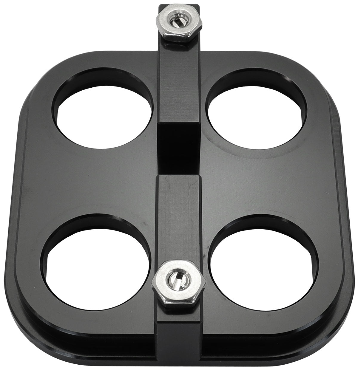 BILLET BULKHEAD PLATE 4 PORT SQUARE MODULAR UNIVERSAL BLACKAN AC Aeroflow - AF 88-2021BLK Default Title