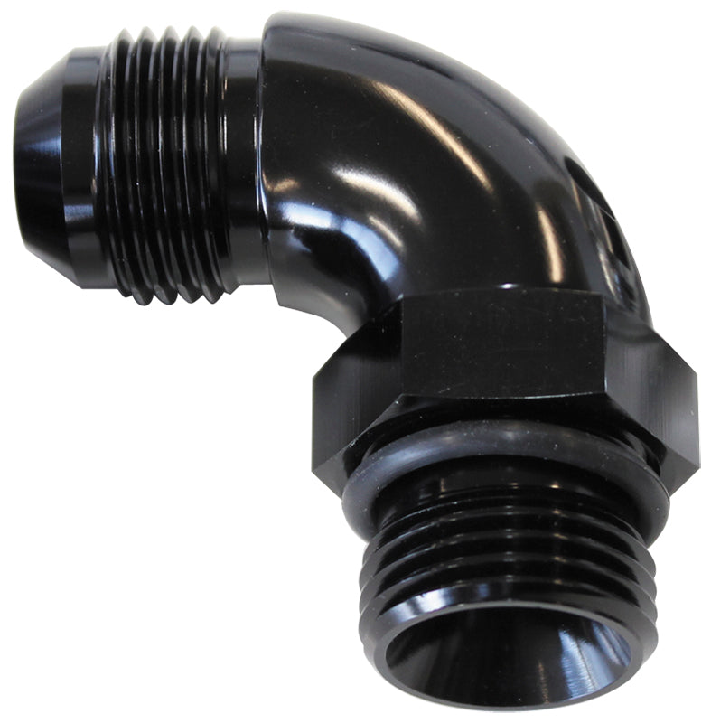 90 DEG -20ORB TO -20AN COMPLETWITH JAM NUT AND O-RING BLACK Default Title