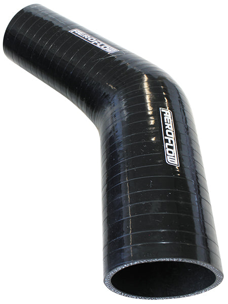 Silicone Hose Reducer 45 Deg; Black I.D 1.00-.70" 25-18mm, wall 4.5 x 140mm 9202-100-070