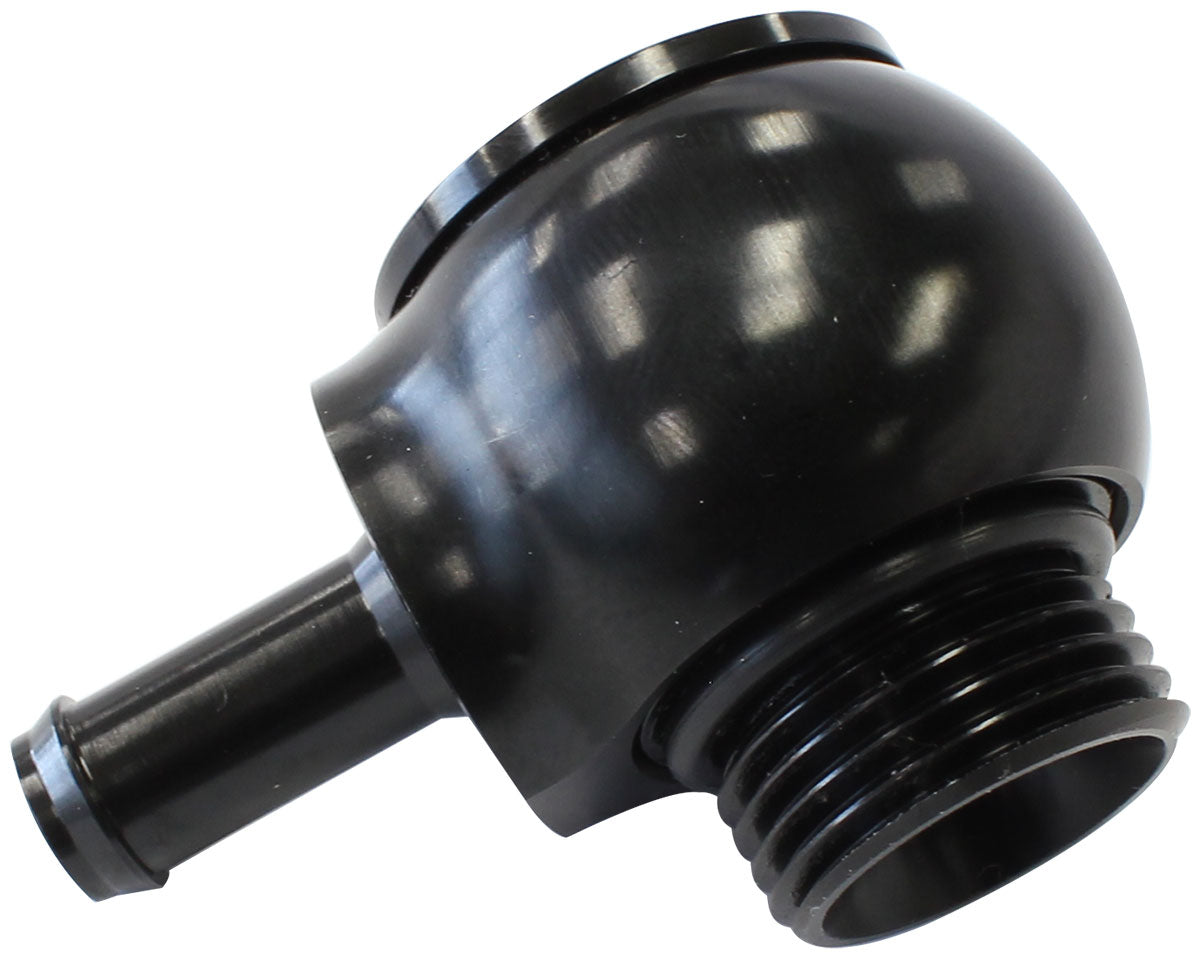 SLIMLINE -10ORB TO 3/8" BARB 90 DEG TIGHT RADIUS BLACK
