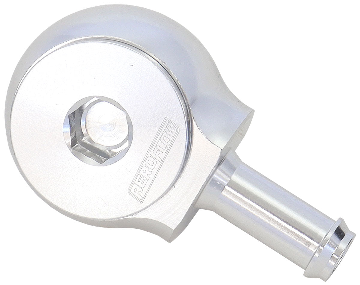 SLIMLINE -10ORB TO 3/8" BARB 90 DEG TIGHT RADIUS SILVER
