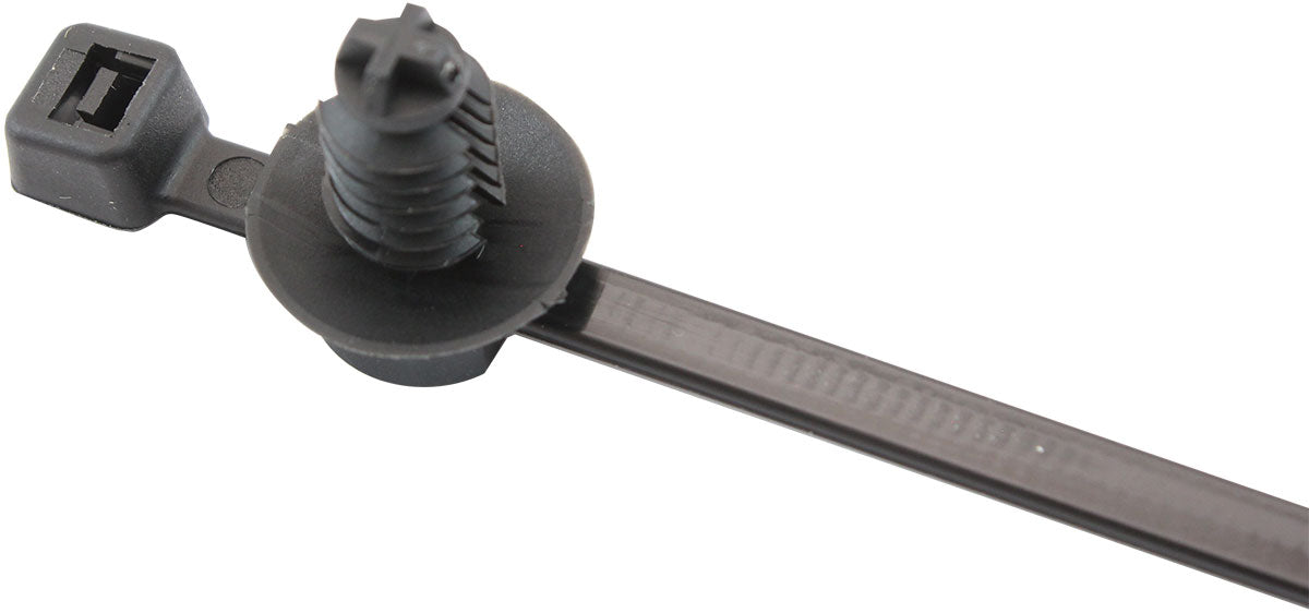 FIR TREE CABLE TIE 4.8x210mm 2PIECE 100 PACK BLACK ZIP TIES