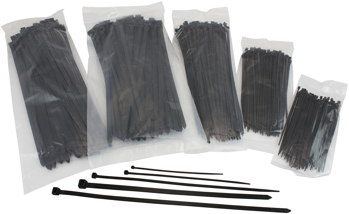 CABLE TIES BULK MULTI PACK    PA66 BLACK VARIOUS SIZES 500