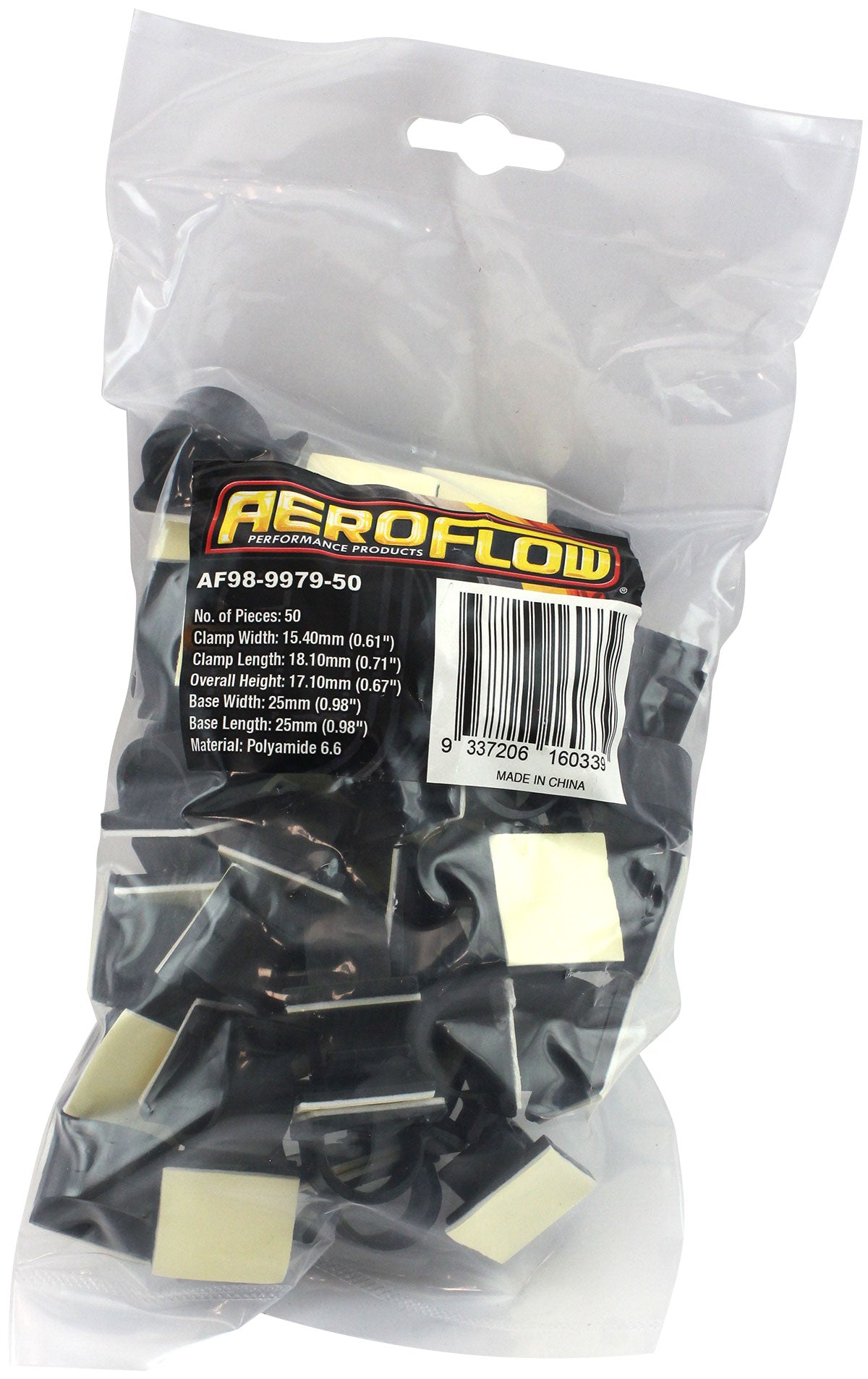 CABLE TIE MOUNT CLAMP 16mm MAXBUNDLE PA66 3M ADHESIVE 50 PAC