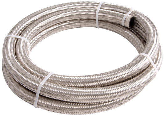 SS BRAIDED HOSE -4AN 15 METRE SILVER S/S 5.4mm ID 11.2mm OD Default Title