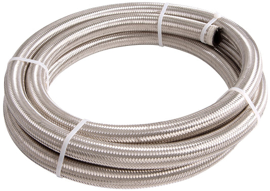 SS BRAIDED HOSE -4AN 1 METRE  SILVER S/S 5.4mm ID 11.2mm OD Default Title