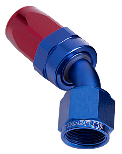 -6AN TAPER SERIES 45 DEGREE   HOSE END BLUE