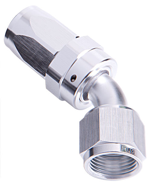 -20AN TAPER SERIES 45 DEGREE  HOSE END SILVER