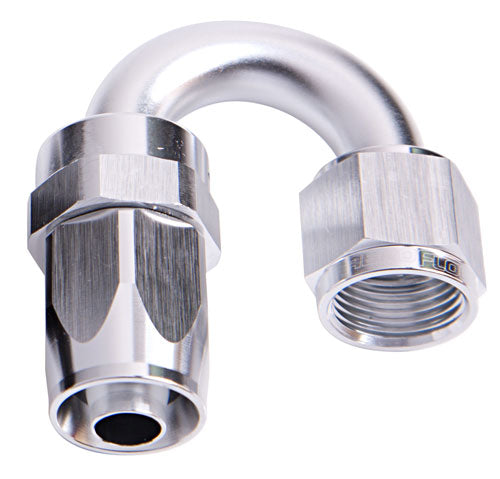 -20AN TAPER SERIES 180 DEGREE HOSE END SILVER