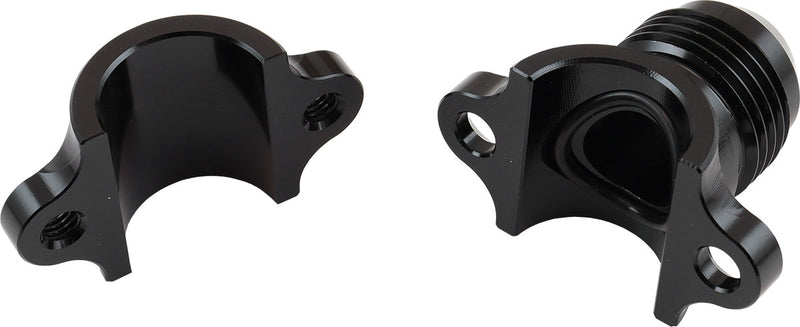 CLAMP ON 1/2" HARD LINE TO -8 -8AN MALE AN ADAPTER BLACK