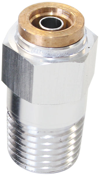 1/4" NPT STRAIGHT TO 1/4" 120 SERIES NYLON SILVER FITTING