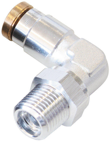 1/8" NPT 90 DEGREE TO 1/4" 120SERIES NYLON SILVER FITTING