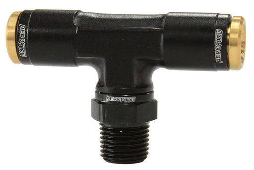 1/8" NPT TEE TO 2 X 1/4" 120  SERIES NYLON BLACK FITTING