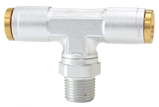 1/8" NPT TEE TO 2 X 1/4" 120  SERIES NYLON SILVER FITTING Default Title