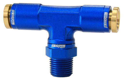1/8" NPT TEE TO 2 X 1/4" 120  SERIES NYLON BLUE FITTING
