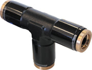 1/4" TEE 120 SERIES NYLON     BLACK FITTING