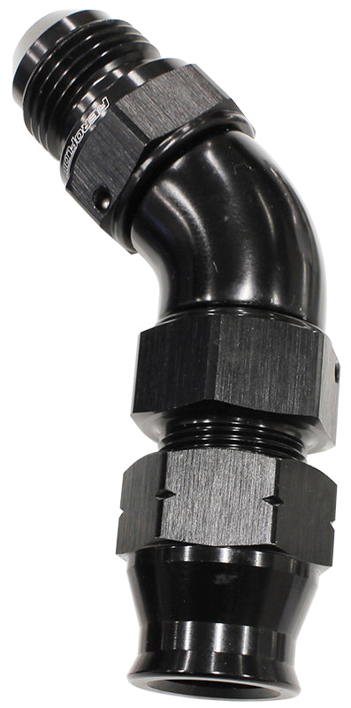 1/4"  HARD LINE TO -4AN 45 DEGMALE AN ADAPTER BLACK w/OLIVE