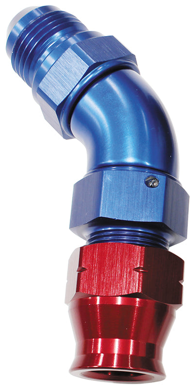 5/16" TUBE 45 deg male -6AN   BLUE SWIVEL NUT WITH OLIVE