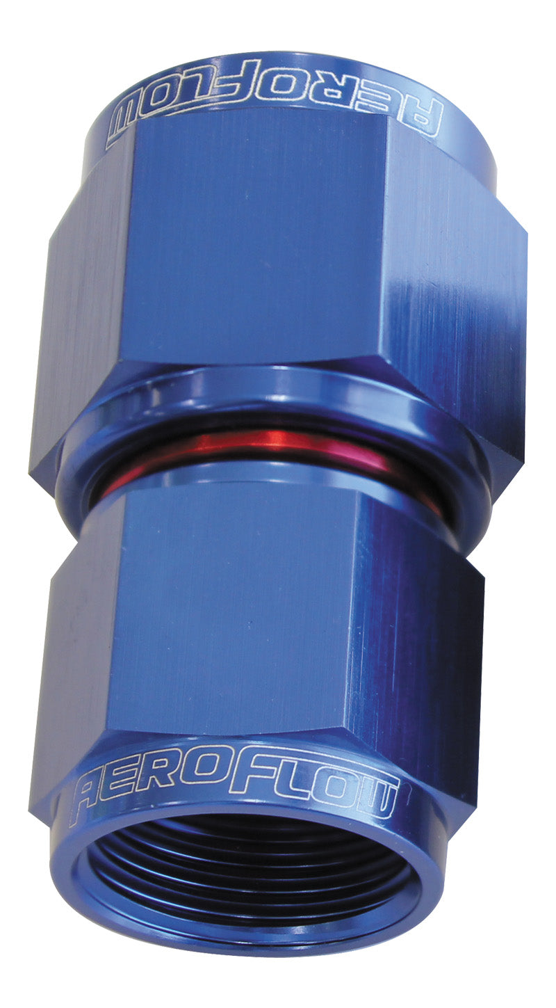 STRAIGHT FEMALE FLARE -6AN    BLUE SWIVEL COUPLER