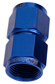 STRAIGHT FEMALE FLARE -6AN    BLUE SWIVEL COUPLER