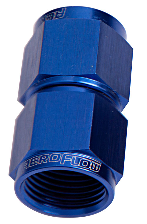 STRAIGHT FEMALE FLARE -12AN   BLUE SWIVEL COUPLER