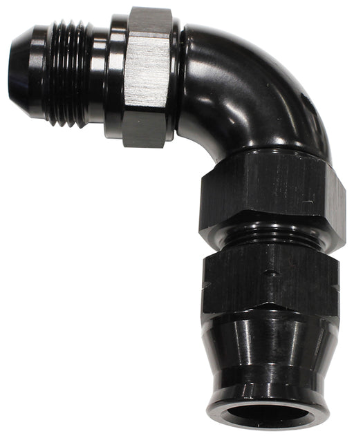 1/4" TUBE 90 deg male -4AN    BLACK SWIVEL NUT WITH OLIVE